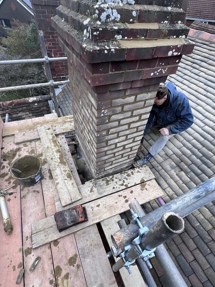 Chimney brickwork repair in Kent