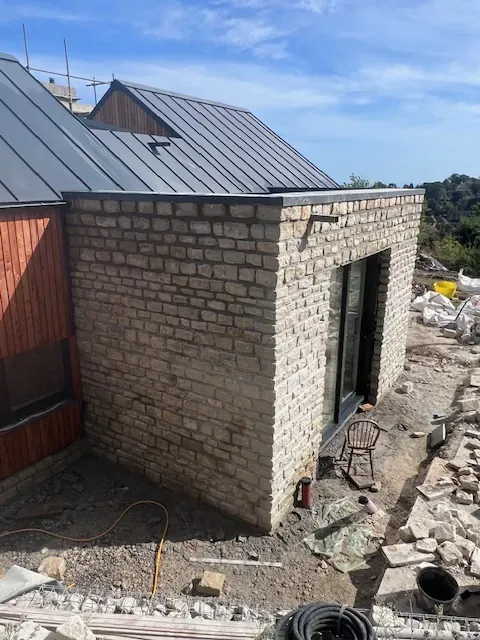 Modern stone extension build in Kent
